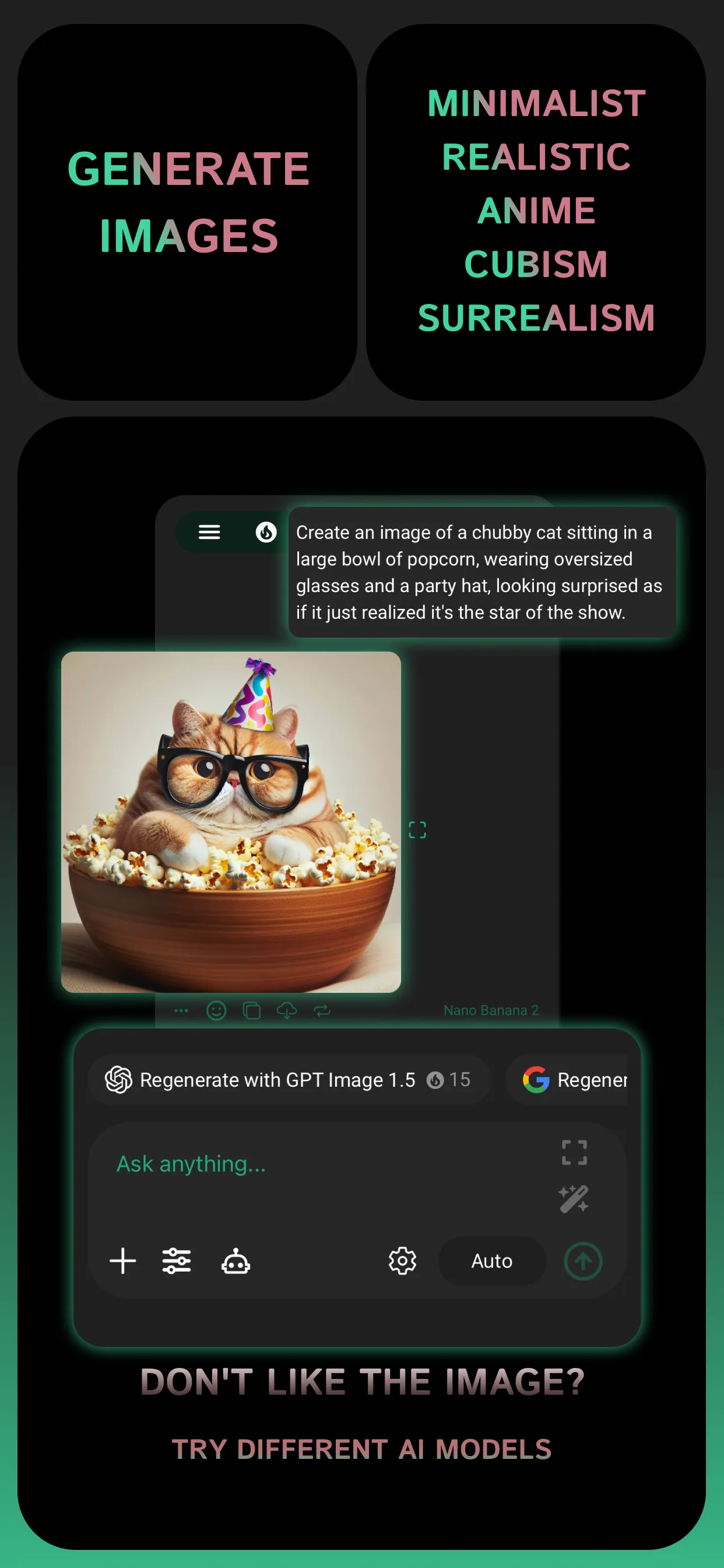 Example screenshot of the Clever AI mobile app
